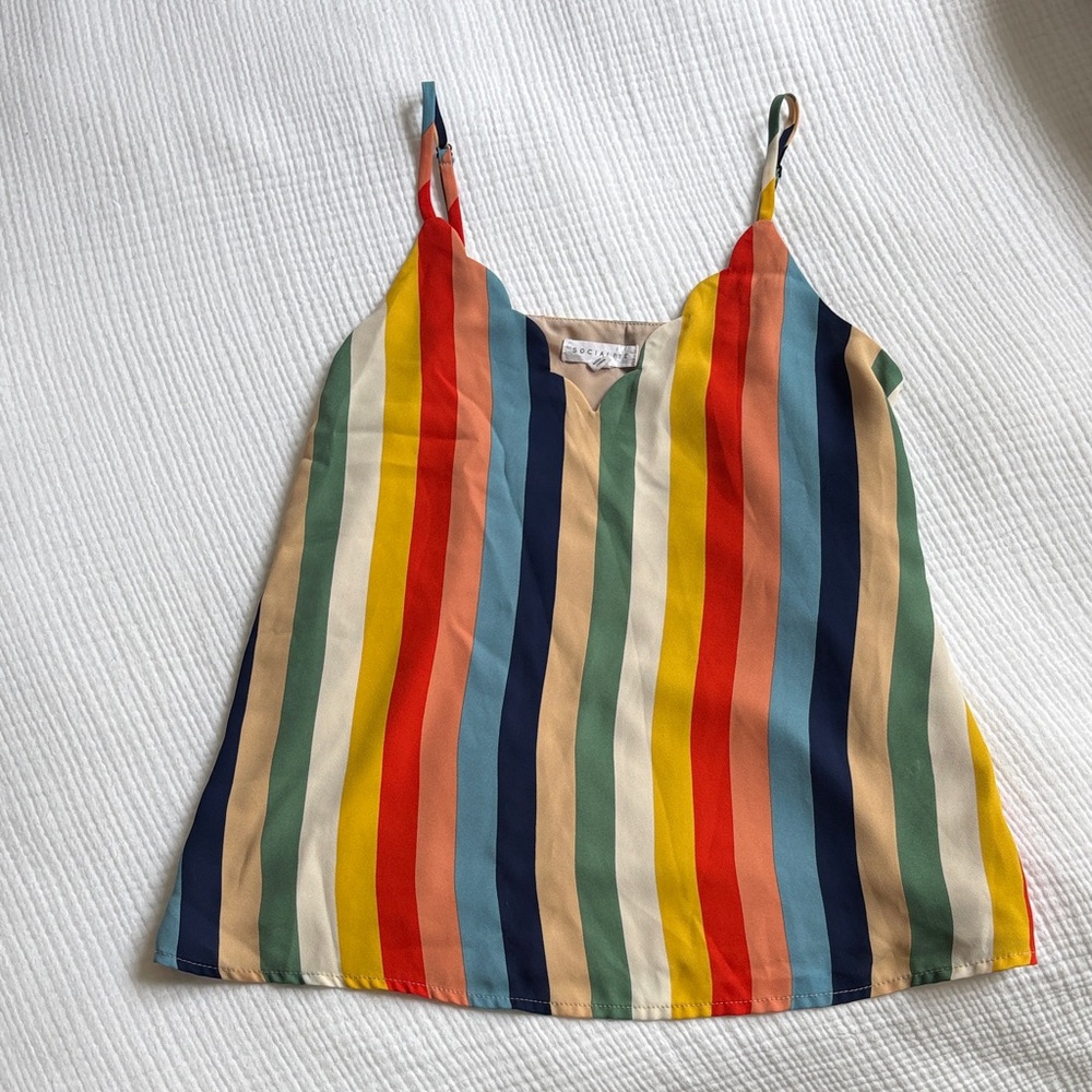 Striped Multicolor Cami Tank Top - Women